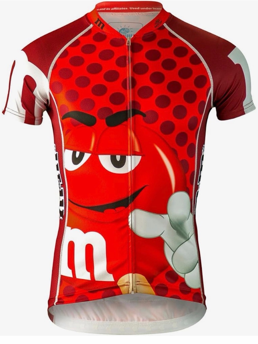 M&M'S Red Graphic Kids Cycling Jersey with White Accents